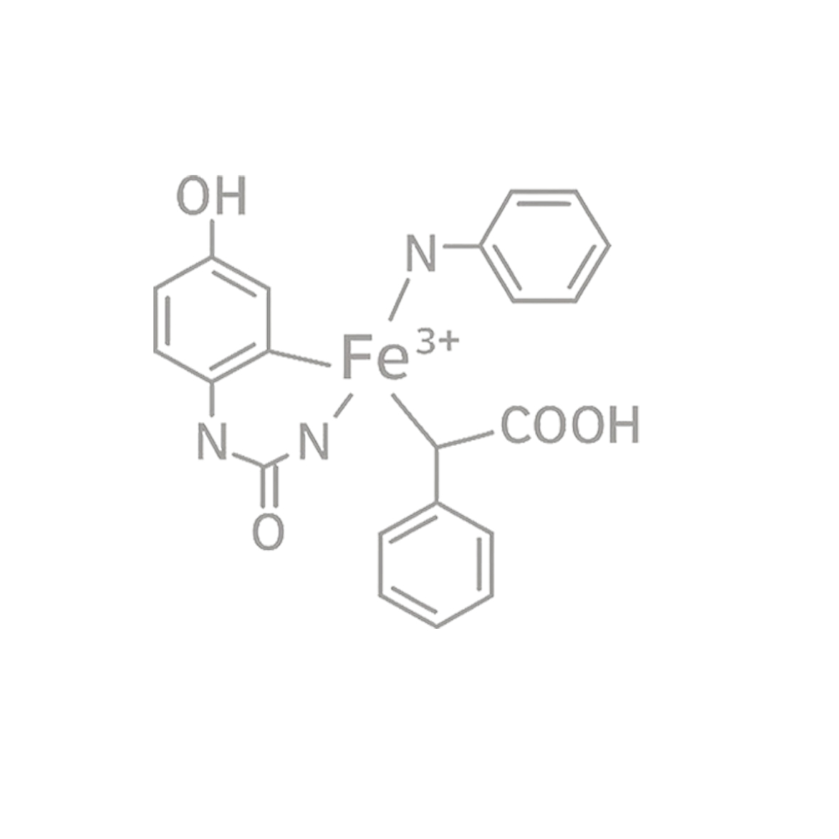 Schematic chemical structure of an Fe³⁺–EDDHA chelate complex