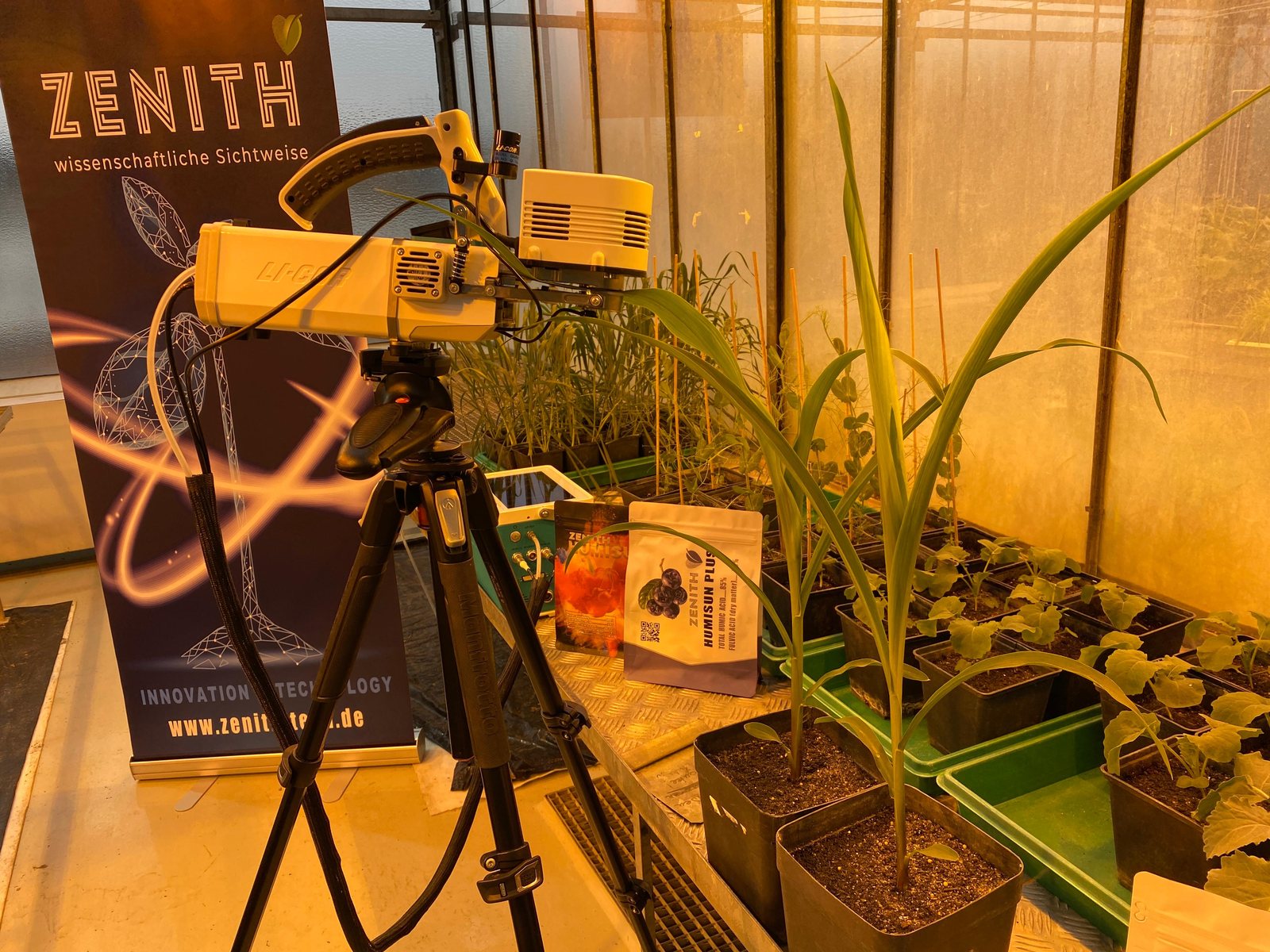 LI-COR gas exchange system set up beside HUMISUN and HUMISUN PLUS in the ZENITH research greenhouse